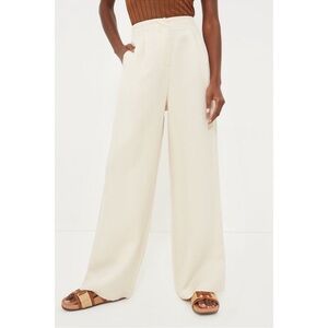 NEW Tuckernuck Pomander Place Cava Pleated Wide Leg Pants Trousers Cream Small